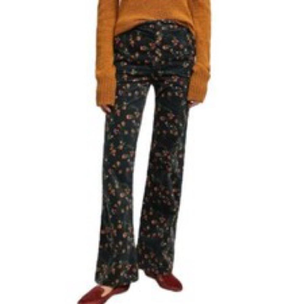 NWT Anthropologie Pilcro Corduroy High-Rise Wide Leg Pants Button Fly sz 28